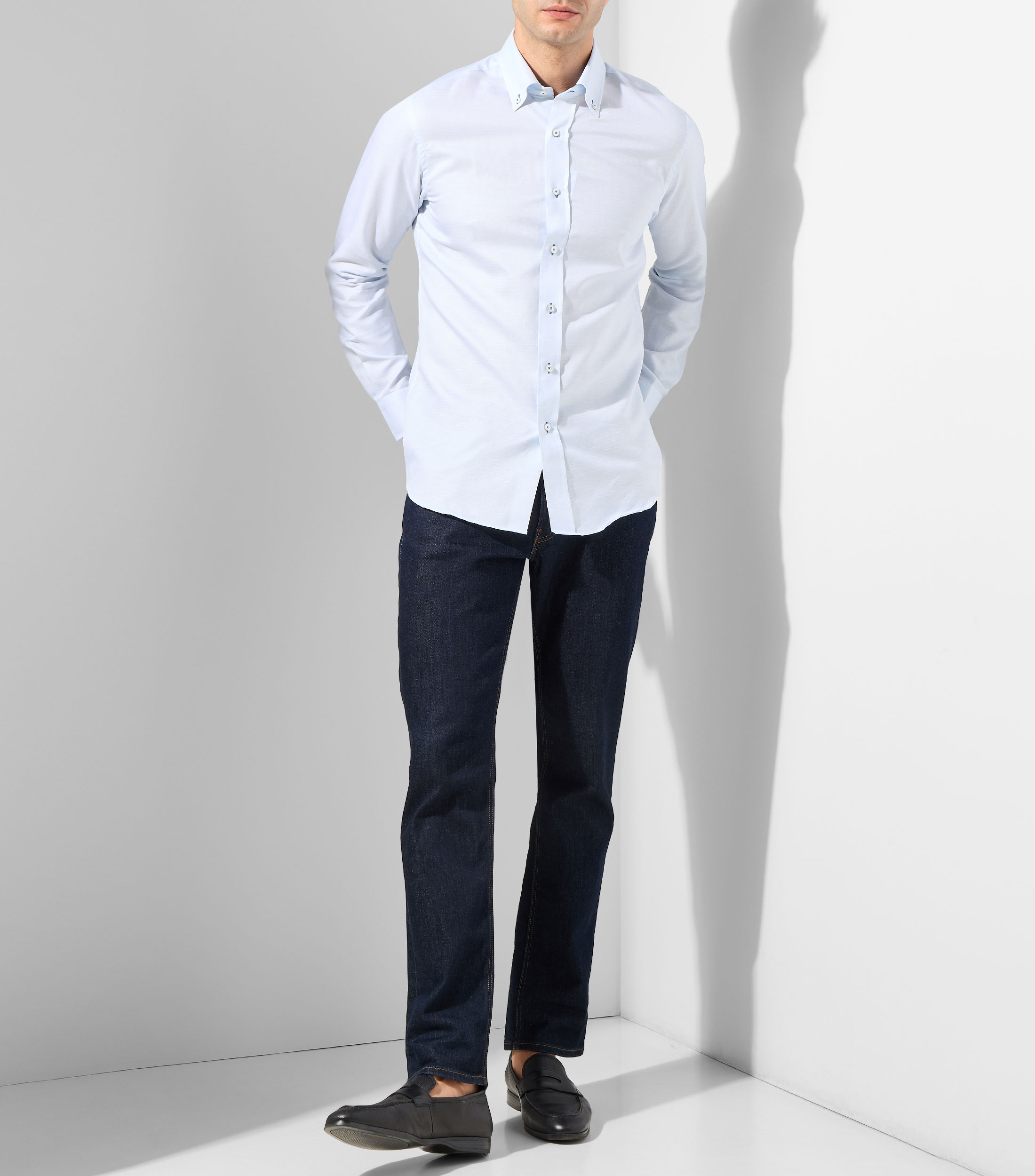 Camisa lisa manga larga Hombre